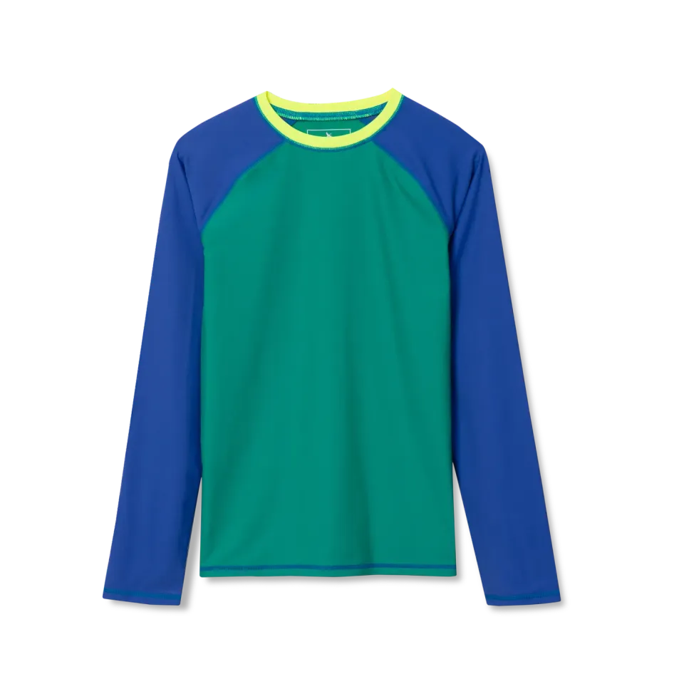 Eddie Bauer Sea Spray rashguard baieti albastru UPF 50+ maneca