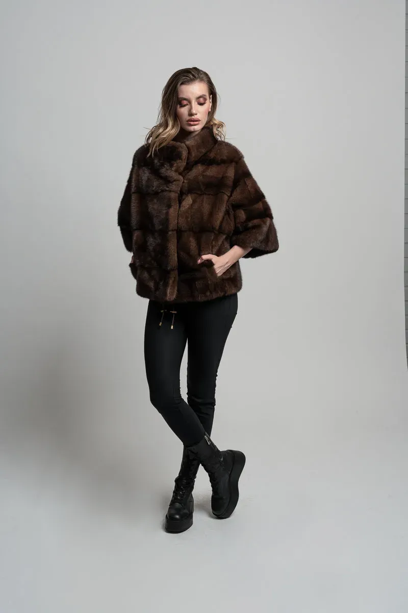 Mareus 212 haina vizon dama chocolate oversized 55cm