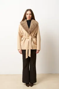 Mareus Pastel 714 palton casmir Pastel cu vizon