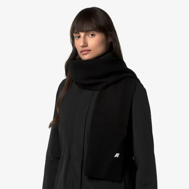 K-Way Etienne Wool fular lână negru 190x30