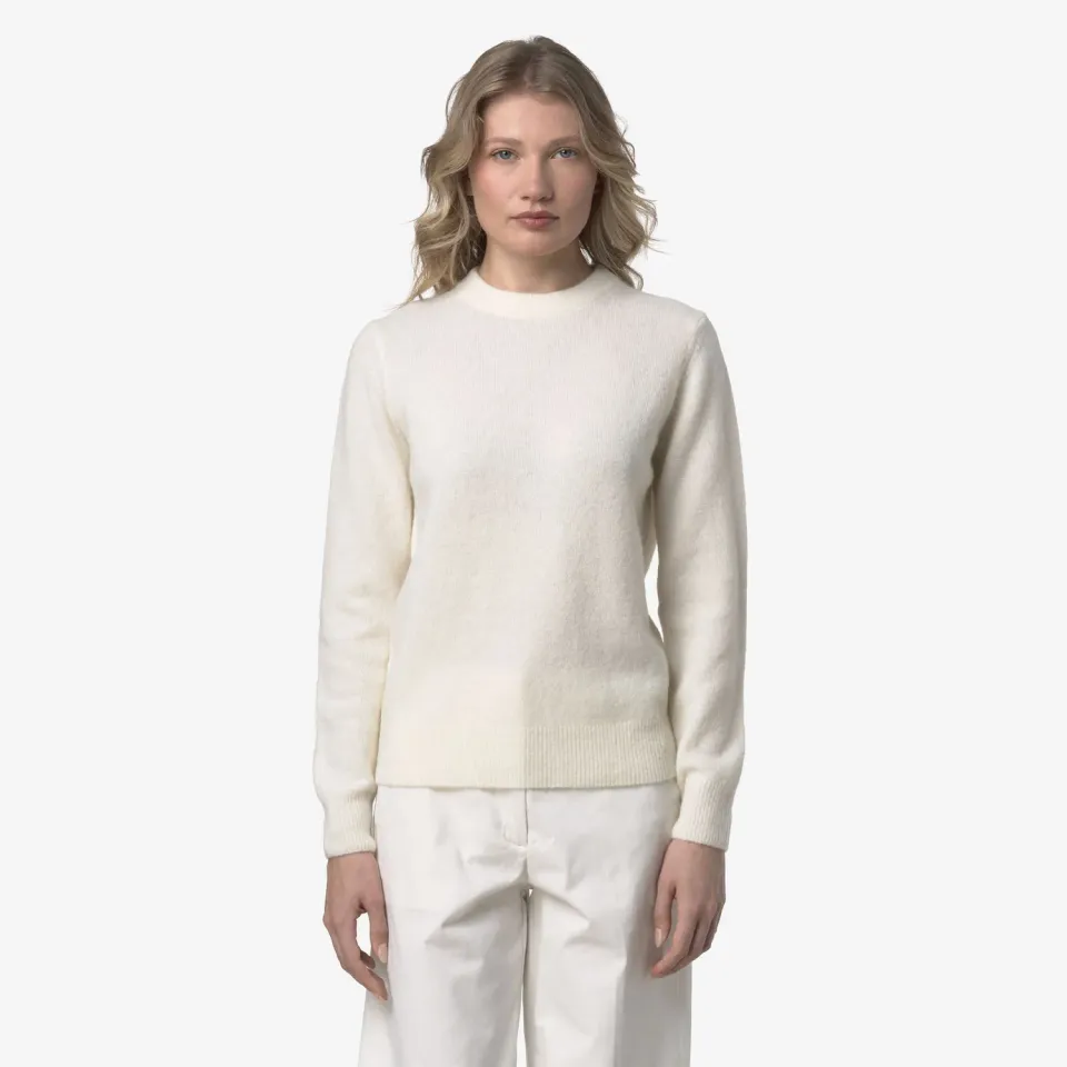 K-Way Clarisse Wool Stretch pulover dama alb lana merinos