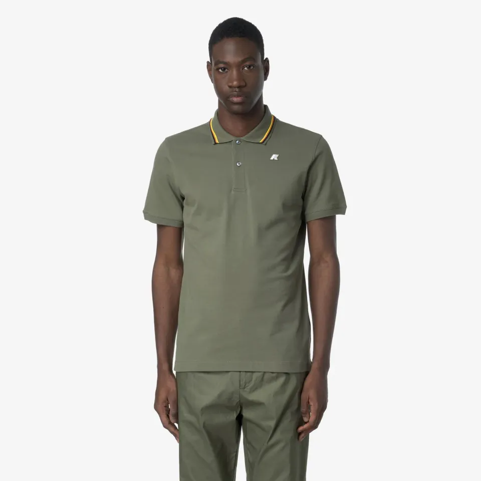 K-Way Jud Pique Slim polo barbati Green Lichen bumbac