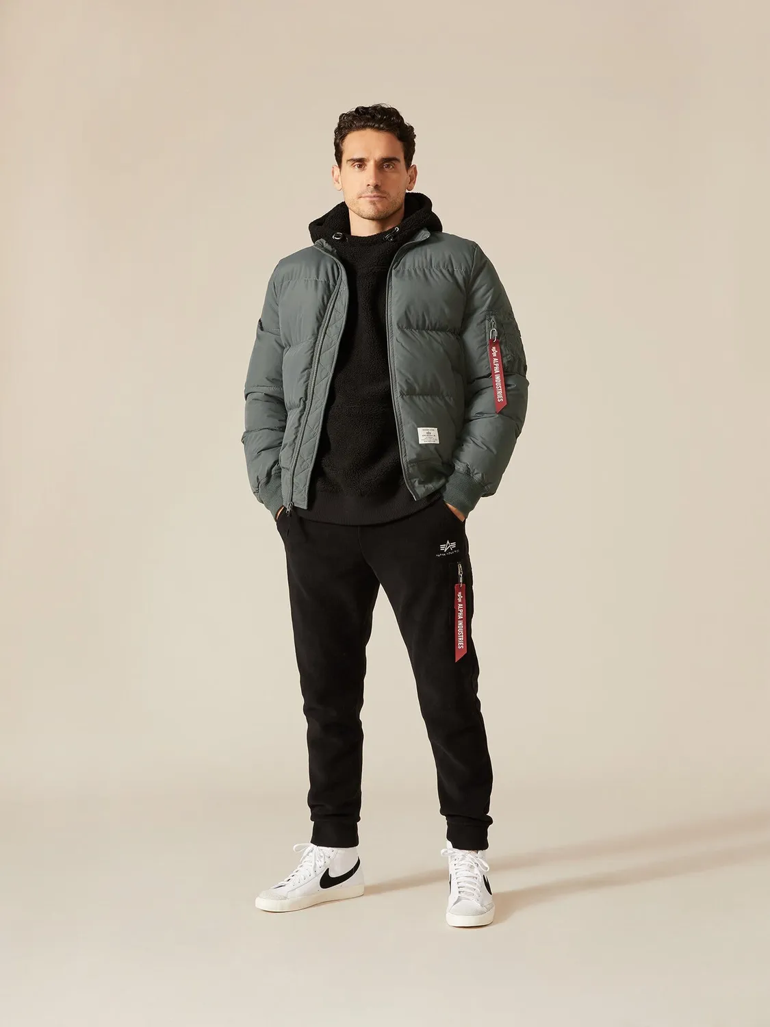 Alpha Industries MA-1 Quilted Bomber geacă gunmetal matlasată