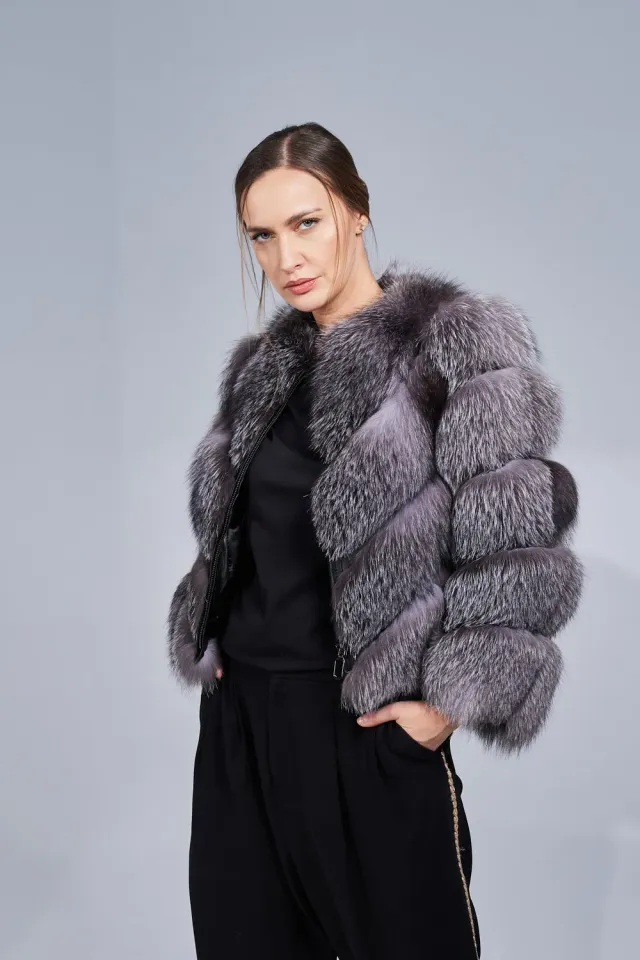 Mareus Vulpe Argintie Grey Frost 242 haină blană gri