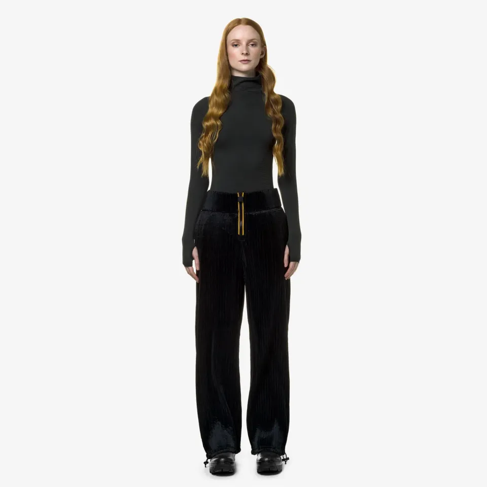 K-Way Baggy Plisse Pantaloni Sport Dama Negru Plisat