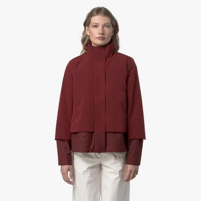 K-Way Isan Wool Nylon Mix geaca dama rosu calduroasa
