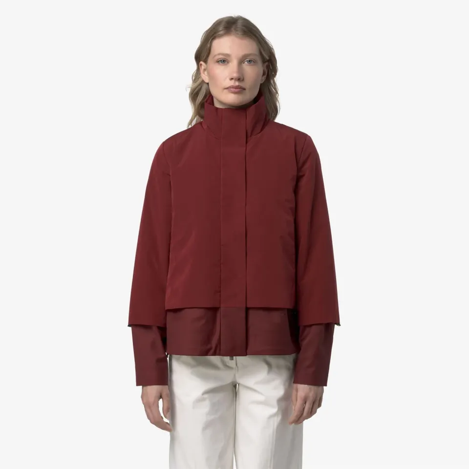 K-Way Isan Wool Nylon Mix geaca dama rosu calduroasa