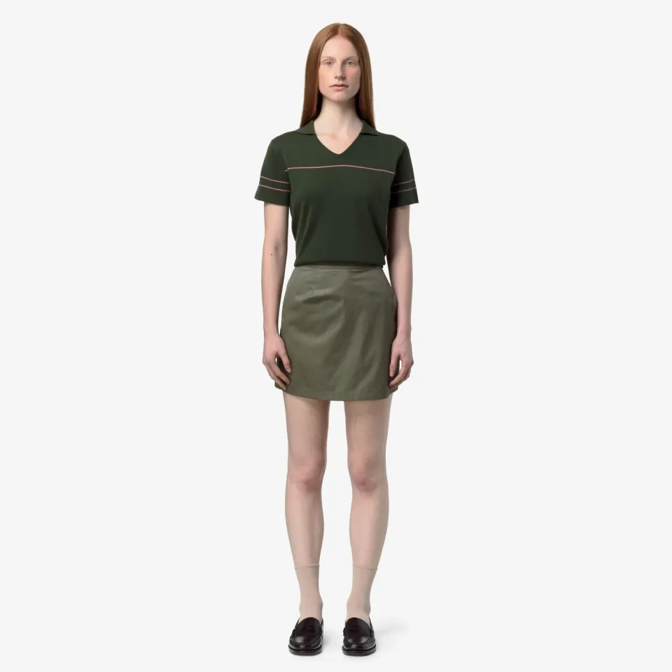 K-Way Lamandie Shiny Cotton fusta-pantalon dama verde bumbac
