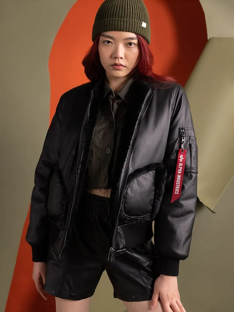 Alpha Industries MA-1 geaca dama reversibila negru blana