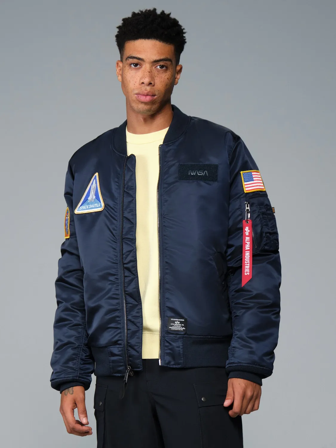 Alpha Industries NASA MA-1 geaca bomber albastra captusita