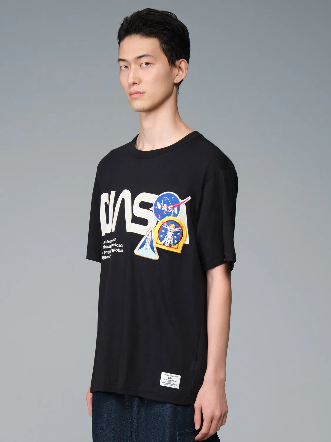 Alpha Industries Nasa Galaxy tricou negru bumbac