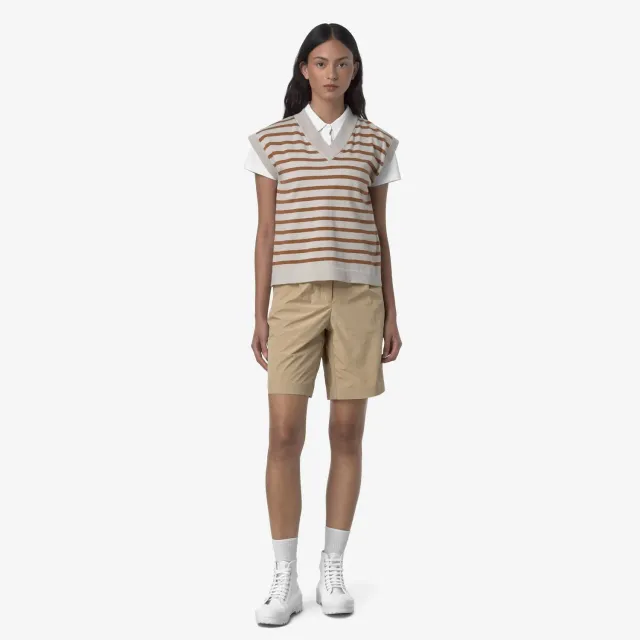 K-Way Allen Peach pantaloni scurti dama bej microfibra