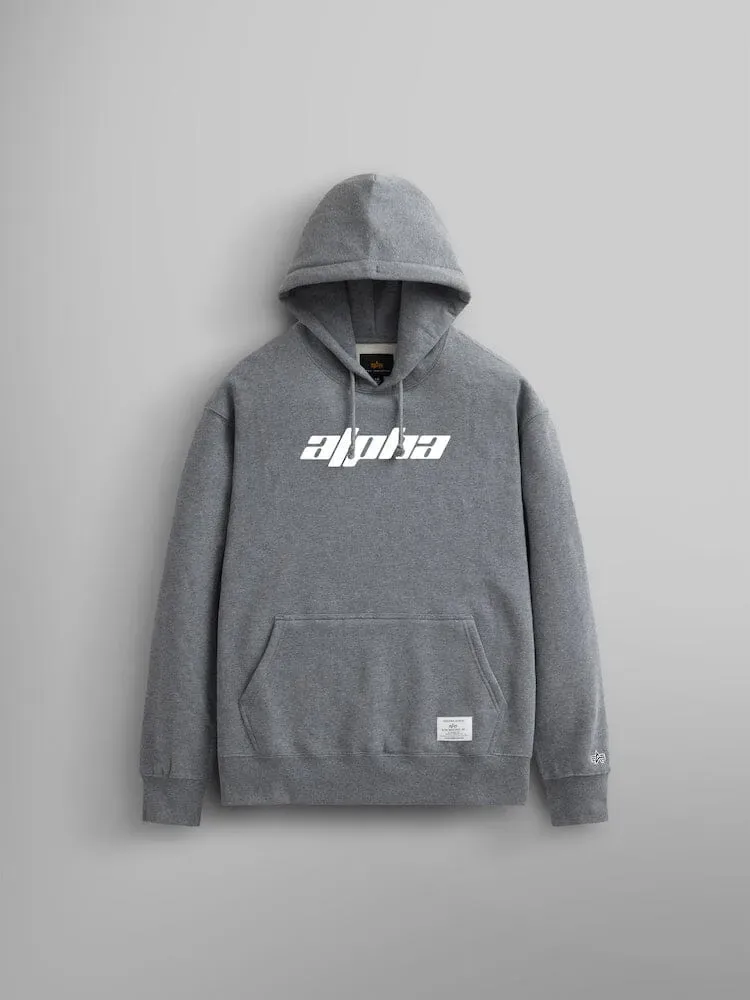 Alpha Industries Alpha Logos Hoodie hanorac gri bumbac gros