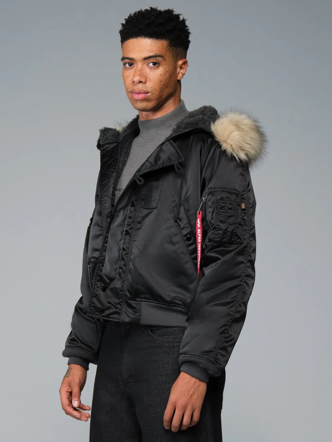 Alpha Industries N-2B 1950s palton negru ger extrem