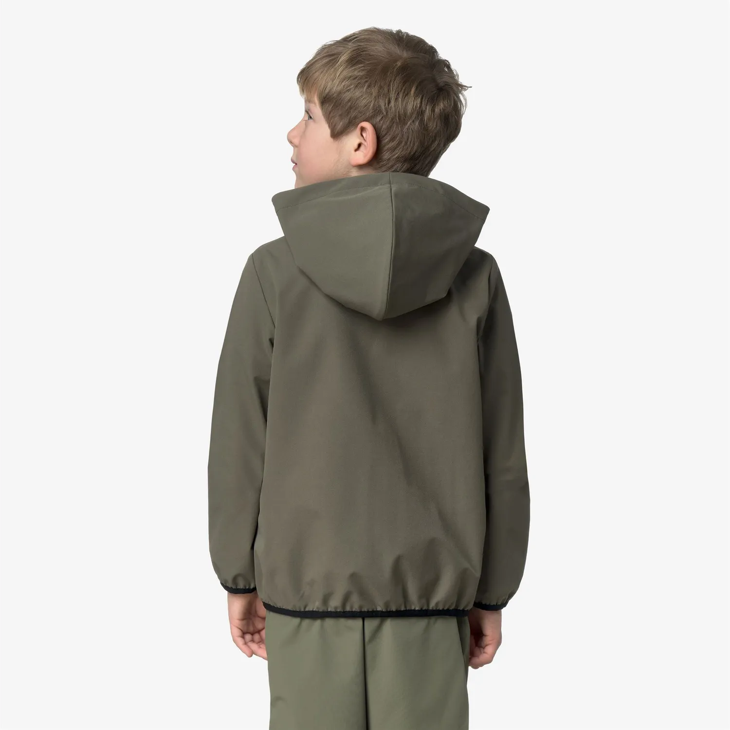 K-Way Journeer Travel K4133FW fleece copii verde cu gluga