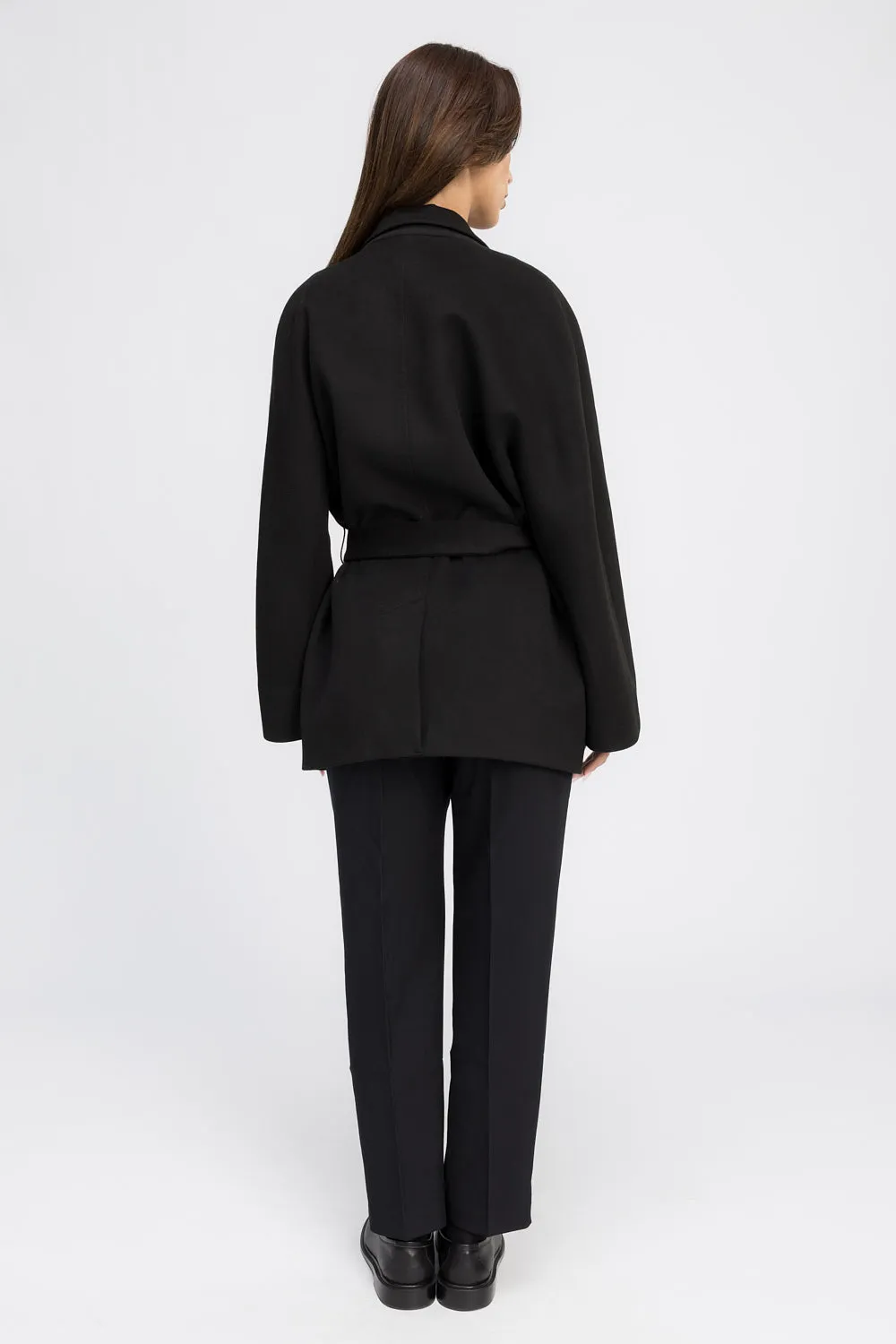 Mareus 452 palton cașmir negru Noir Elegance 75 cm