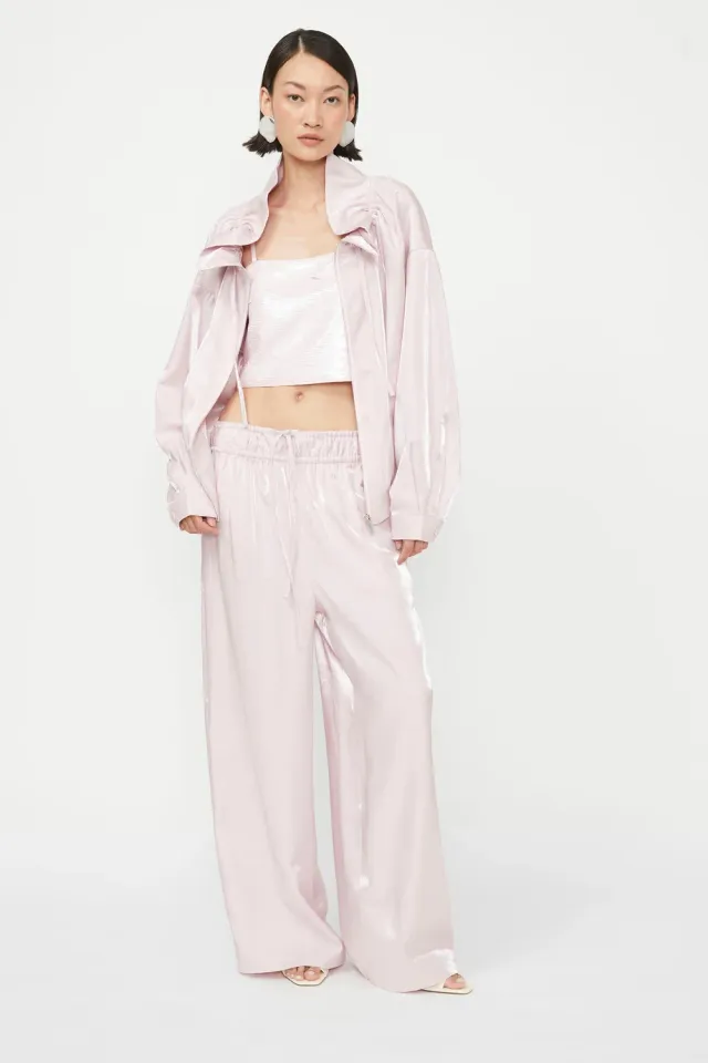 Isabelle Blanche Jacket geaca roz bomber satinata