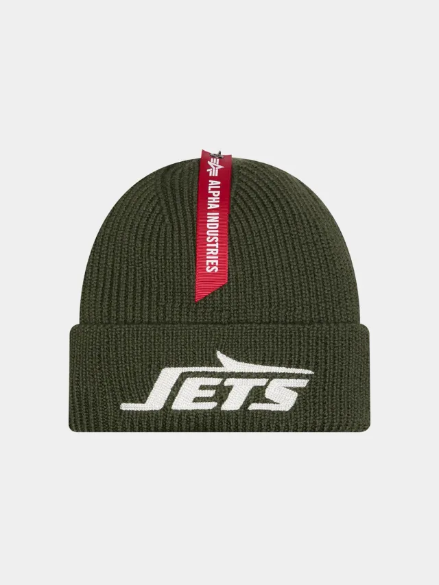 Alpha Industries Jets Beanie caciula verde lana merinos