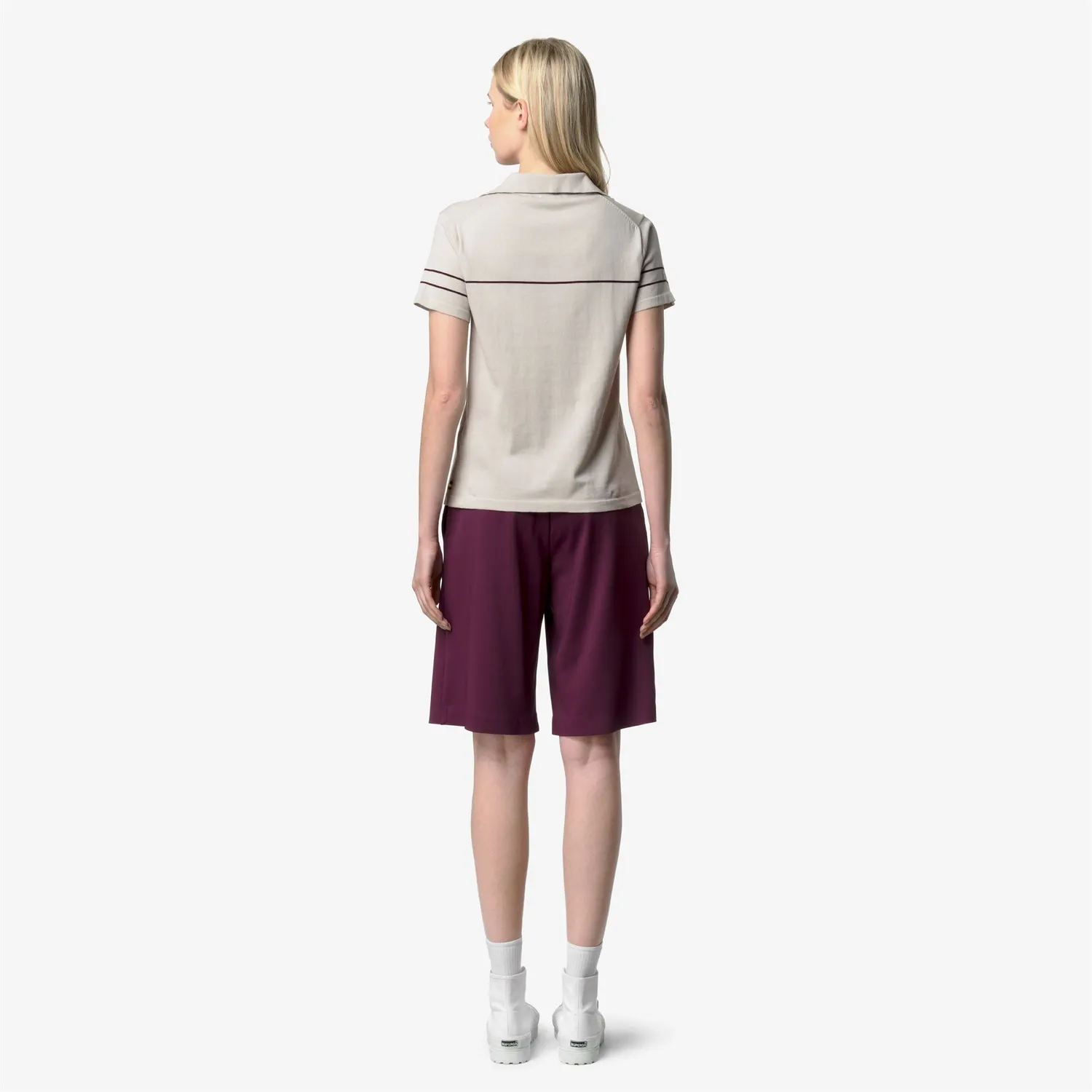 K-Way Mazardy Stripes polo tricot bej dungi