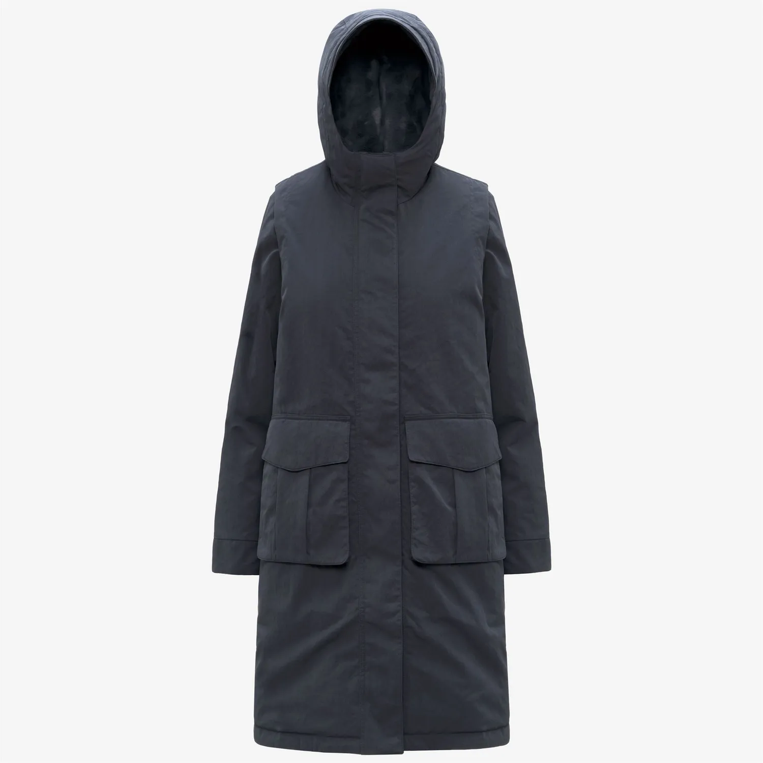 K-Way Brunil Cotton Feel palton femei albastru lung calduros