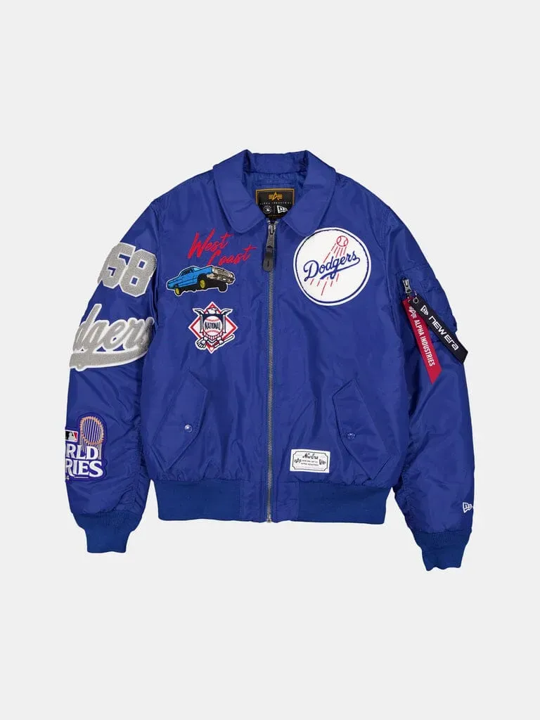 Alpha Industries MA-1 Dodgers geaca bomber albastra