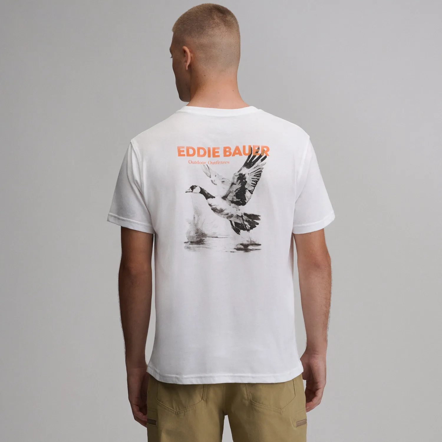 Eddie Bauer Goose Reissue tricou bărbați alb bumbac