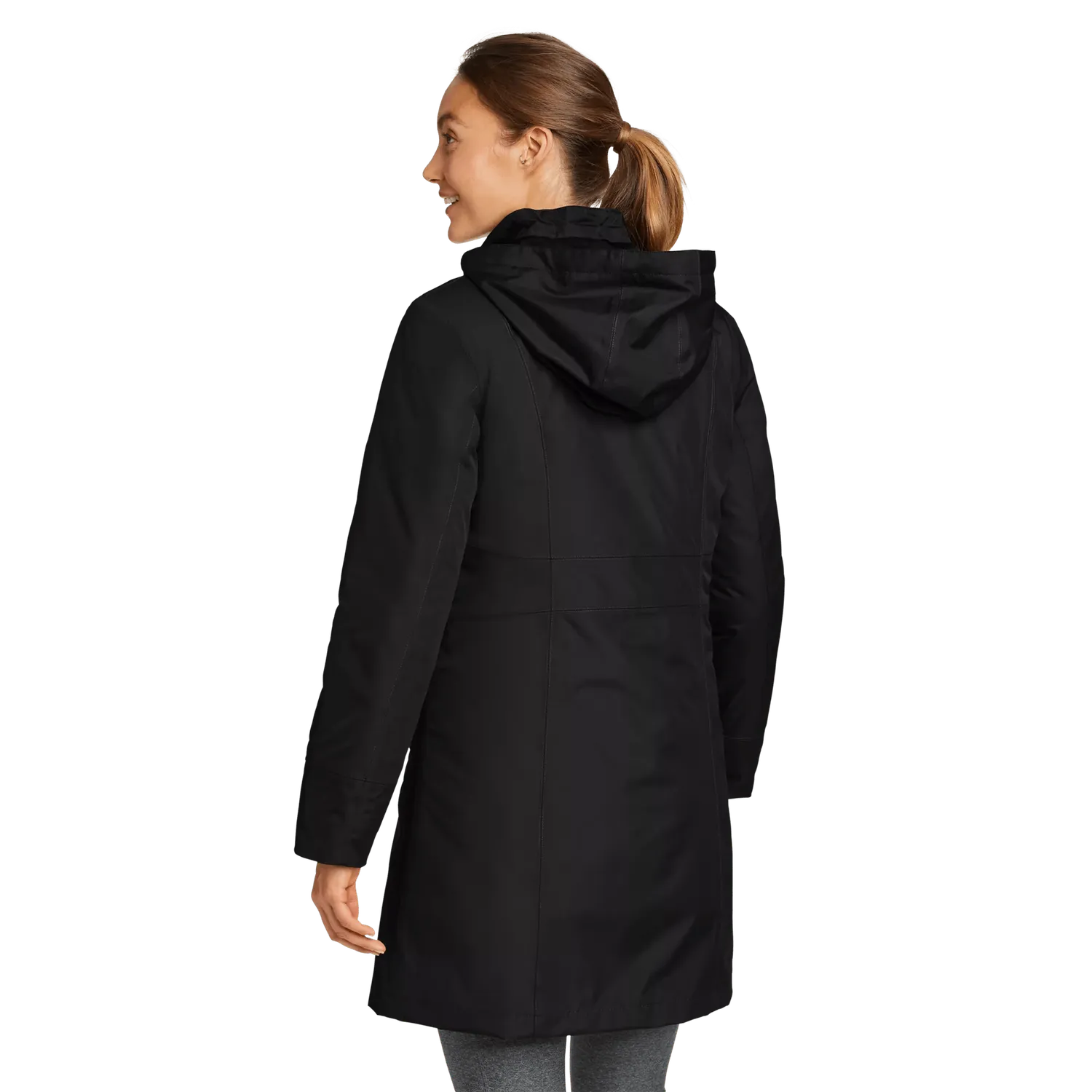 Eddie Bauer Girl on the Go Trench palton damă negru impermeabil