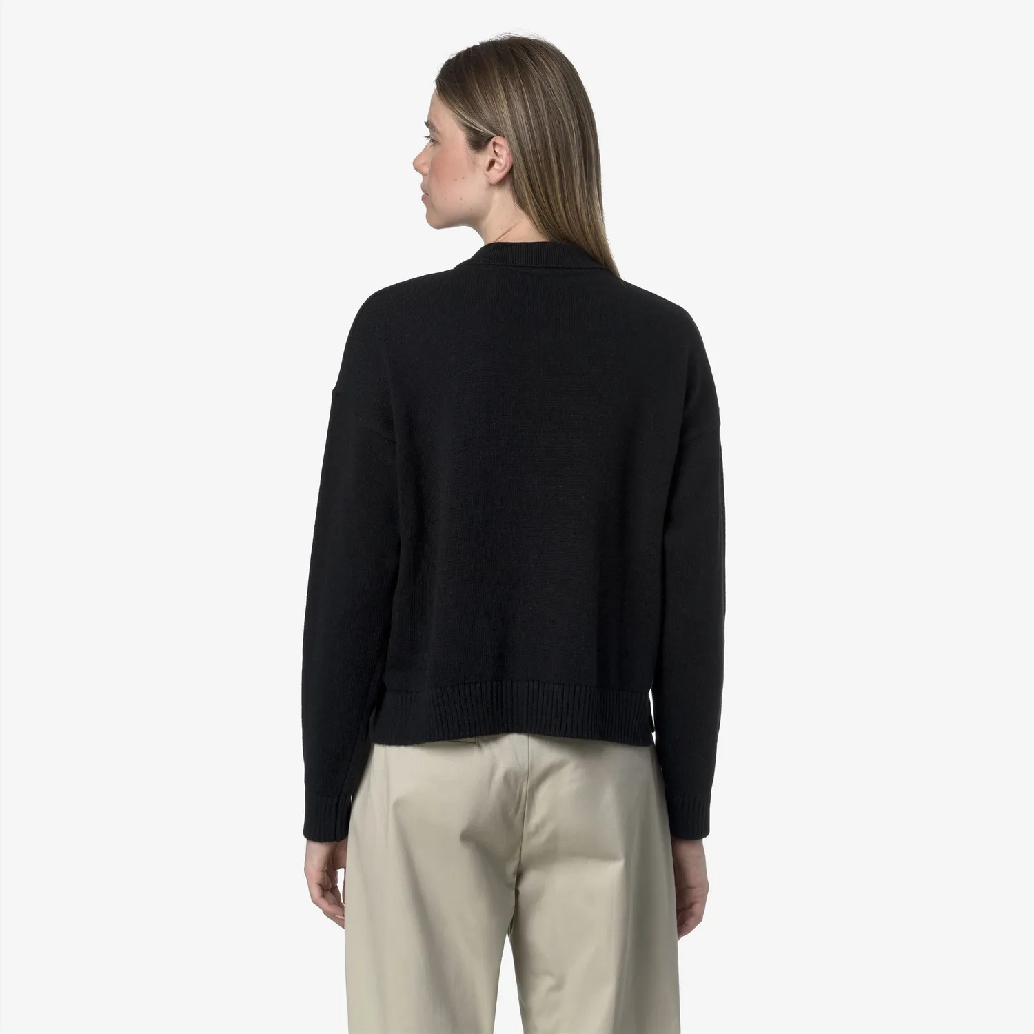 K-Way Gramarnier Cotton Cashmere pulover negru melange calduros