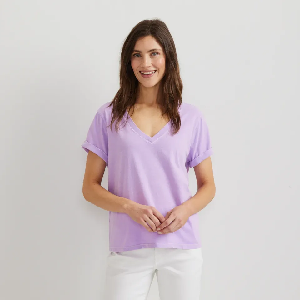 Eddie Bauer Sunwashed tricou dama decolteu V usor