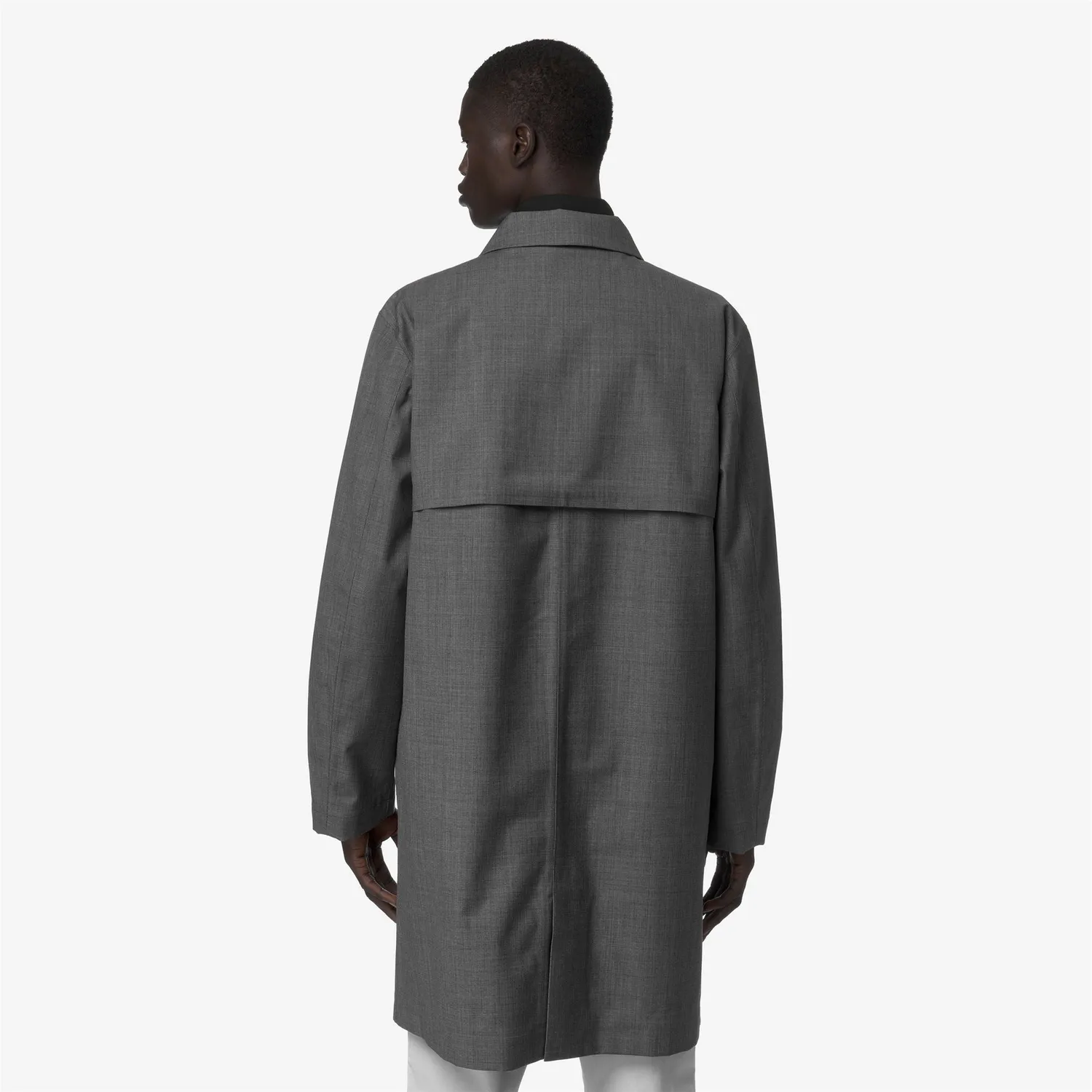 K-Way Poirol 3L Wool palton gri 3/4 cu vesta detasabila