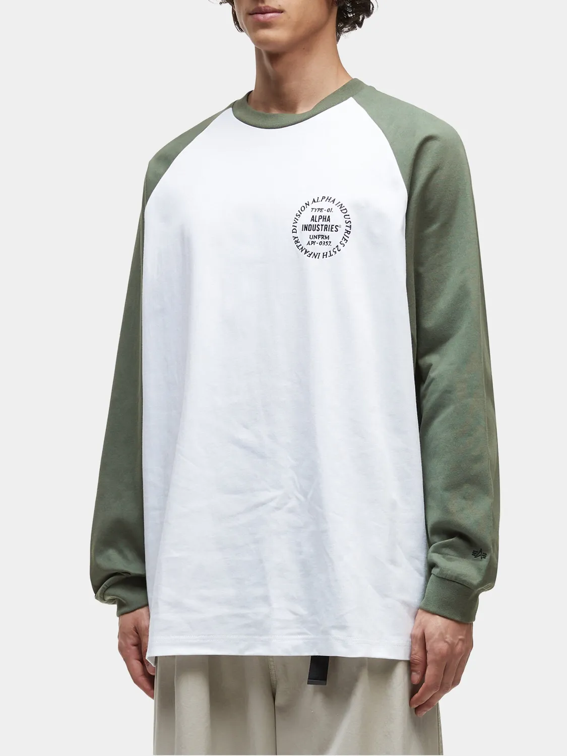 UNFRM Raglan tricou maneca lunga verde negru