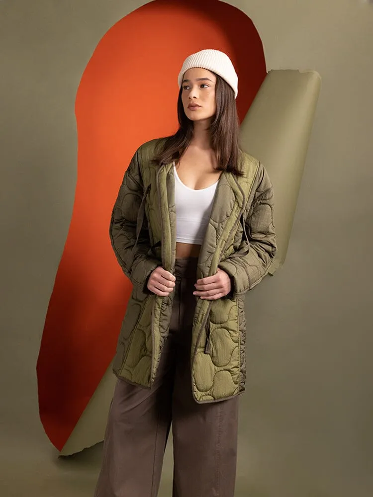 Alpha Industries Mixed Media geaca lunga dama verde